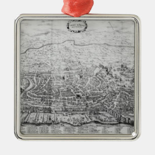 Map of Rome Metal Ornament