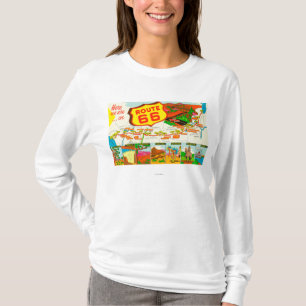 Map of Route 66 from Los Angeles to Chicago T-Shirt