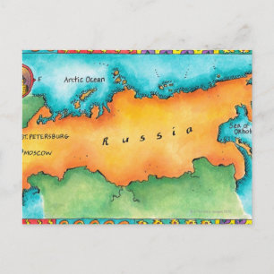 Map of Russia Postcard