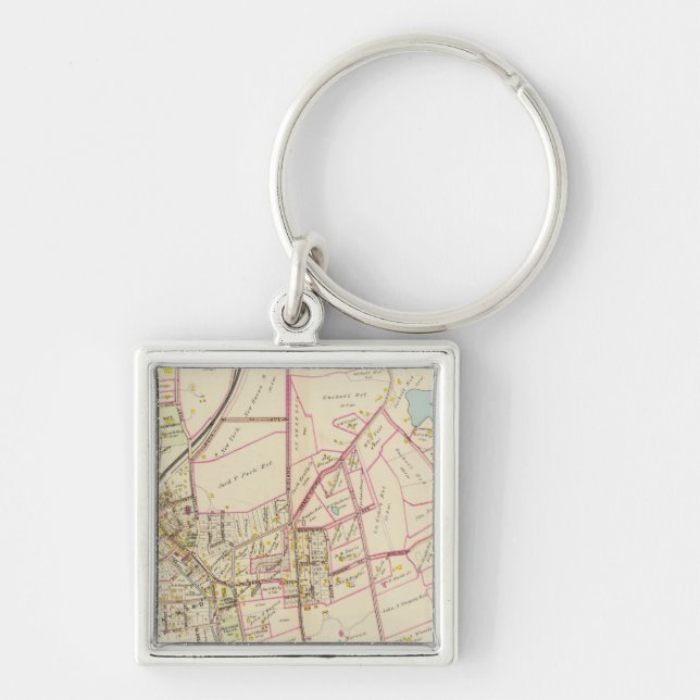 Map of Rye, New York Keychain (Front)
