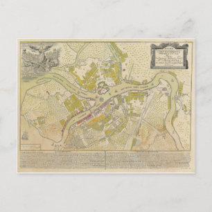 Map of Saint Petersburg Russia made in 1737 Postcard