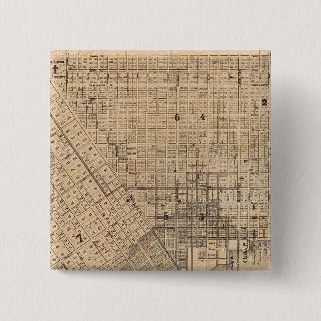 Map of San Francisco 2 Inch Square Button (Front)