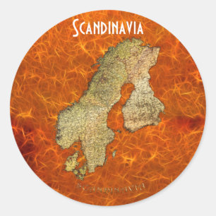Map of Scandinavia Cartography Classic Round Sticker