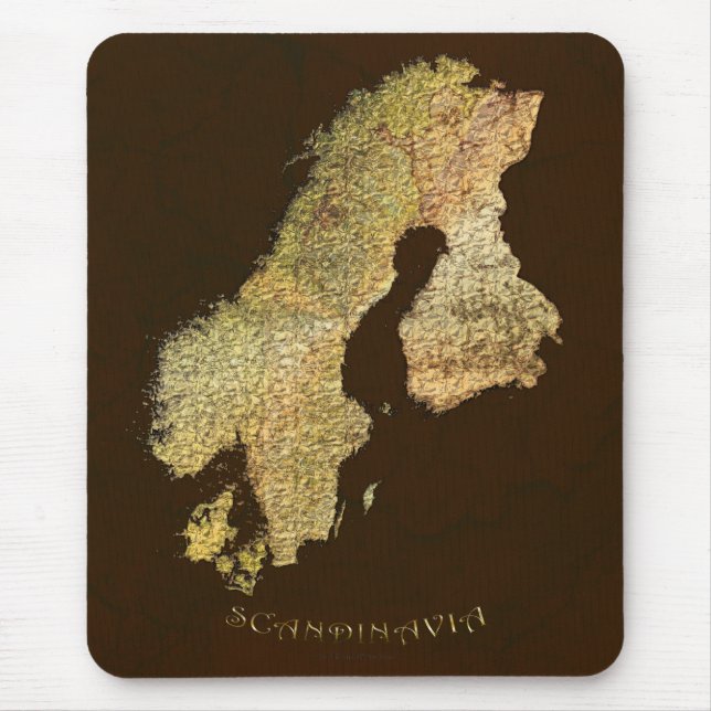 Map of Scandinavia Cartography Mouse Pad (Front)