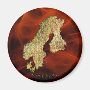 MAP OF SCANDINAVIA Magnet
