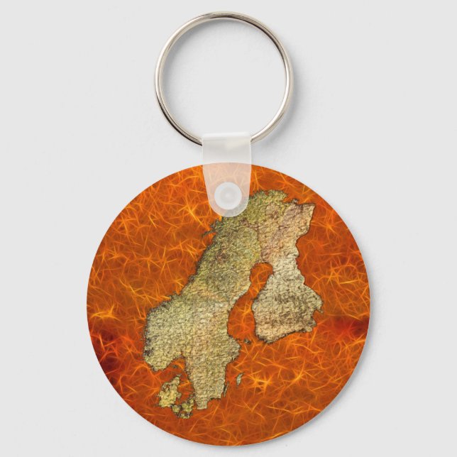 Map of SCANDINAVIA Travel Collection Keychain (Front)