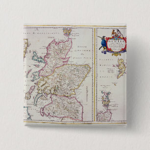 Map of Scotland, c.1700 2 Inch Square Button