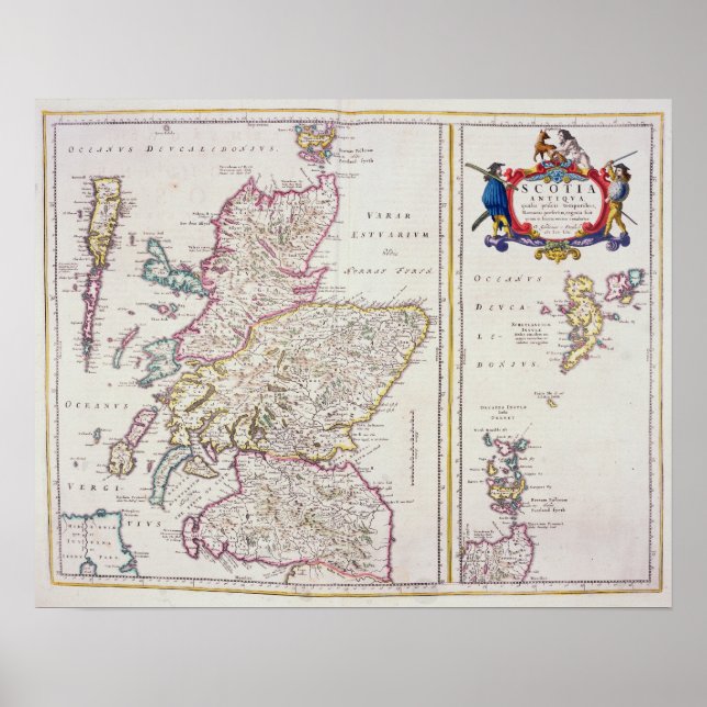 Map of Scotland, c.1700 Poster (Front)