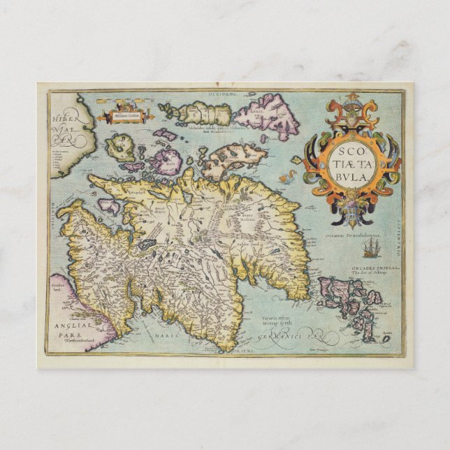 Map of Scotland | Miliaria Scotia Postcard (Front)
