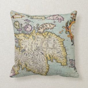 Map of Scotland   Miliaria Scotia Throw Pillow