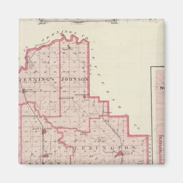 Map of Scott County with Lexington, Scottsburg Magnet (Front)
