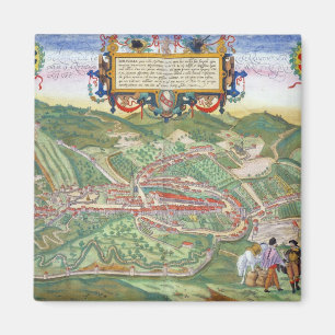 Map of Serravalle, from 'Civitates Orbis Terrarum' Magnet