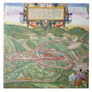 Map of Serravalle, from 'Civitates Orbis Terrarum' Tile