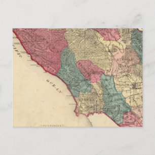 Map of Sonoma County California Postcard