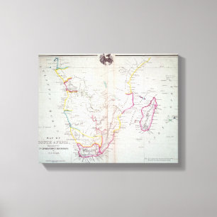Map of South Africa illustrating Canvas Print
