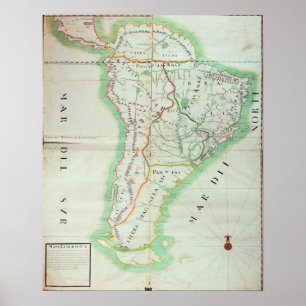 Map of South America, 1777 Poster