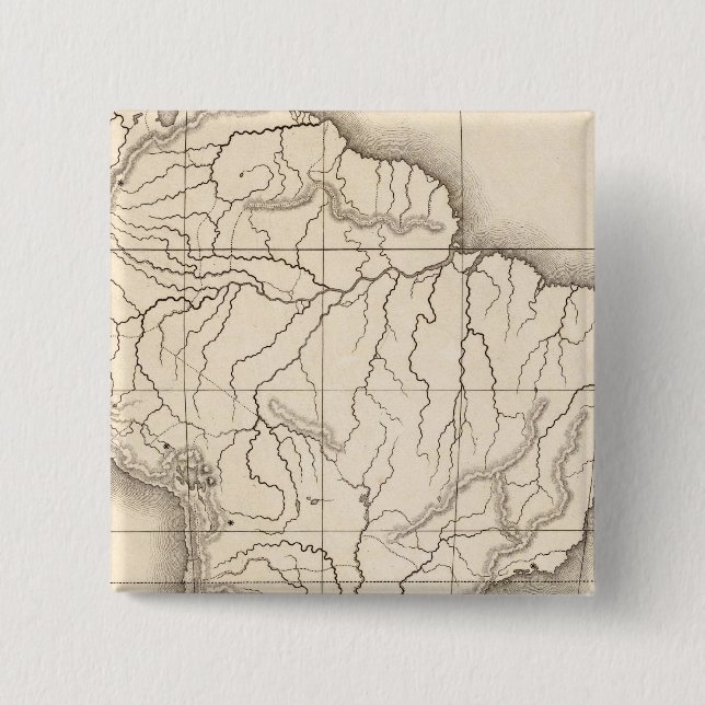 Map of South America 2 Inch Square Button (Front)