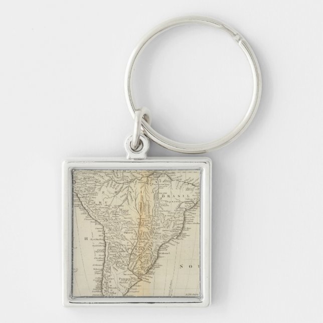 Map of South America 2 Keychain (Front)