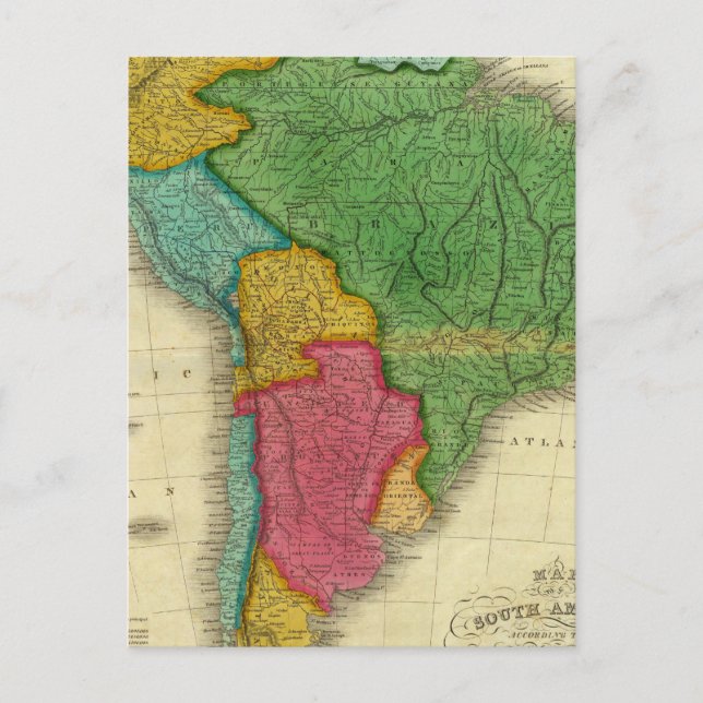 Map of South America 3 Postcard (Front)