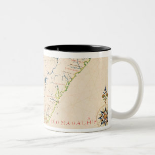 Map of South America and the Magellan Straits Two-Tone Coffee Mug