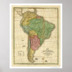 Map of South America by Finley 1826 Poster