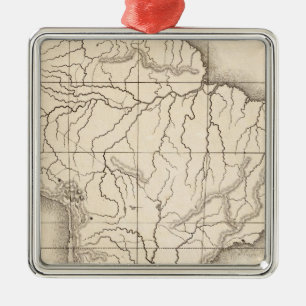 Map of South America Metal Ornament