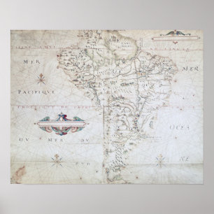 Map of South America Poster