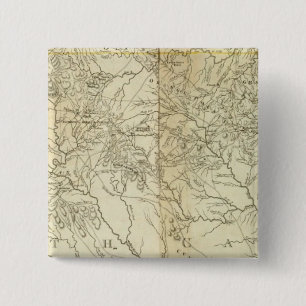 Map Of South and North Carolina 2 Inch Square Button