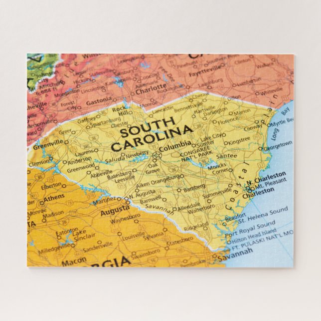 Map of South Carolina  Jigsaw Puzzle (Horizontal)