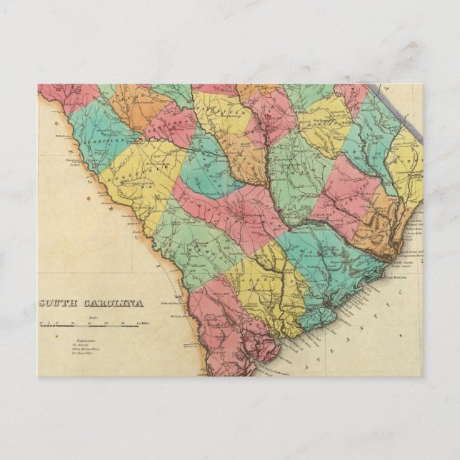 Map Of South Carolina Postcard (Front)