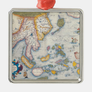 Map of South East Asia 2 Metal Ornament