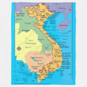 MAP of SOUTH EAST ASIA Fleece Blanket