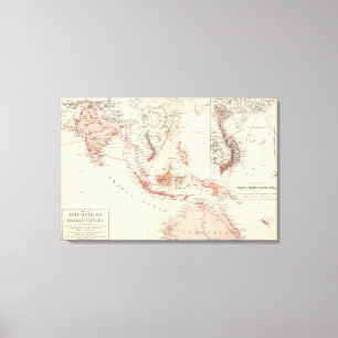 Map of South-East Asia & North Australia Canvas Print