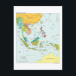 Map of South-East-Asia Postcard<br><div class="desc">Political map of the area of South-East Asia,  ,  collect all the mapcards with the continents of the world:</div>