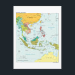 Map of South-East-Asia Postcard<br><div class="desc">Political map of the area of South-East Asia,  ,  collect all the mapcards with the continents of the world:</div>