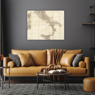 Map of South Italy and Adjacent Coasts Canvas Print