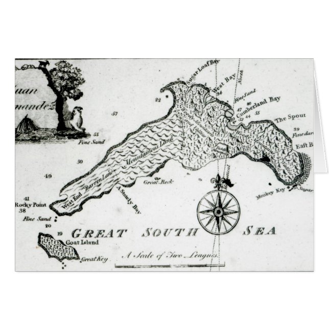 Map of South Pacific Island, 1800 (Front Horizontal)