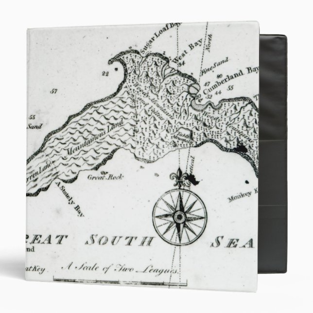 Map of South Pacific Island, 1800 Binder (Front/Inside)