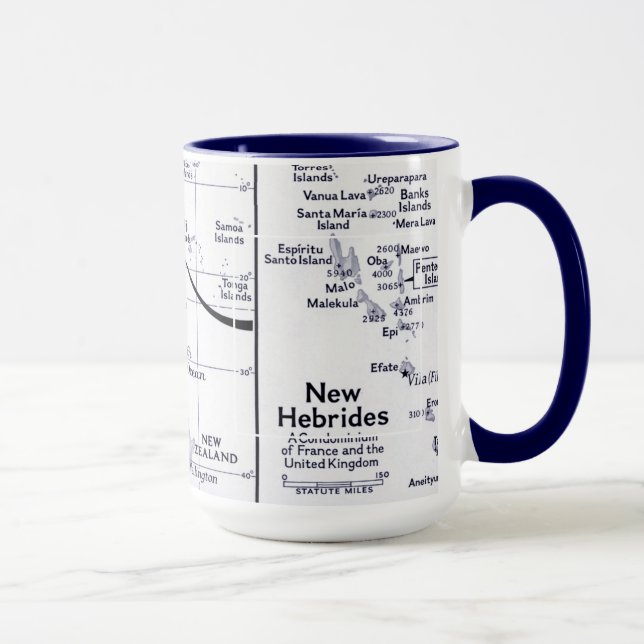 Map of South Pacific Ocean Mug (Right)