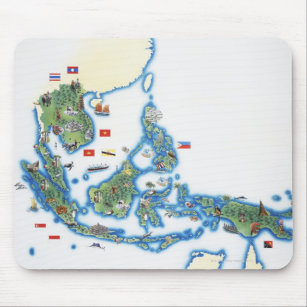 Map of southeastern Asia Mouse Pad