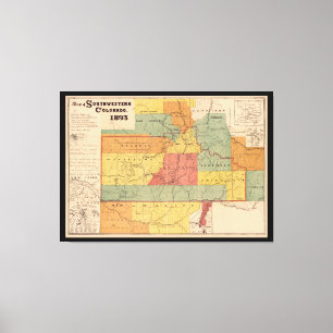 Map of Southwestern Colorado (1893) Canvas Print
