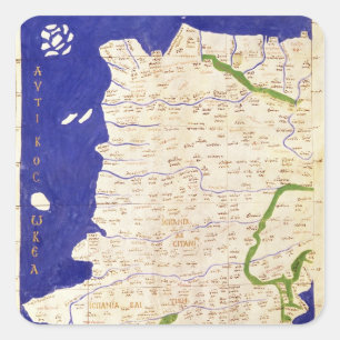 Map of Spain and Portugal, from 'Geographia' Square Sticker