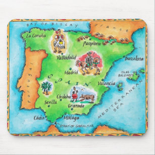 Map of Spain Mouse Pad