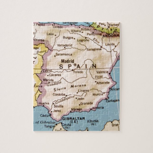 Map of Spain Vintage Design Jigsaw Puzzle (Vertical)
