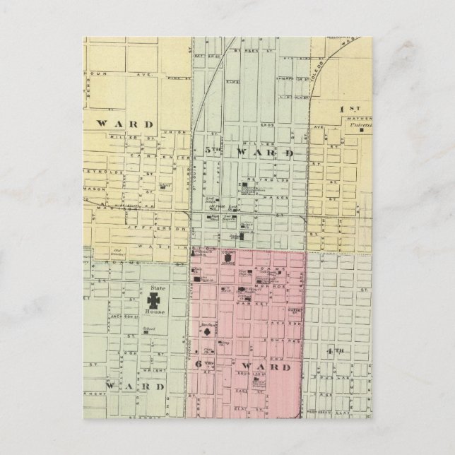 Map of Springfield City Postcard (Front)