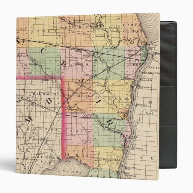 Map of St Clair County, Michigan Binder (Front/Inside)