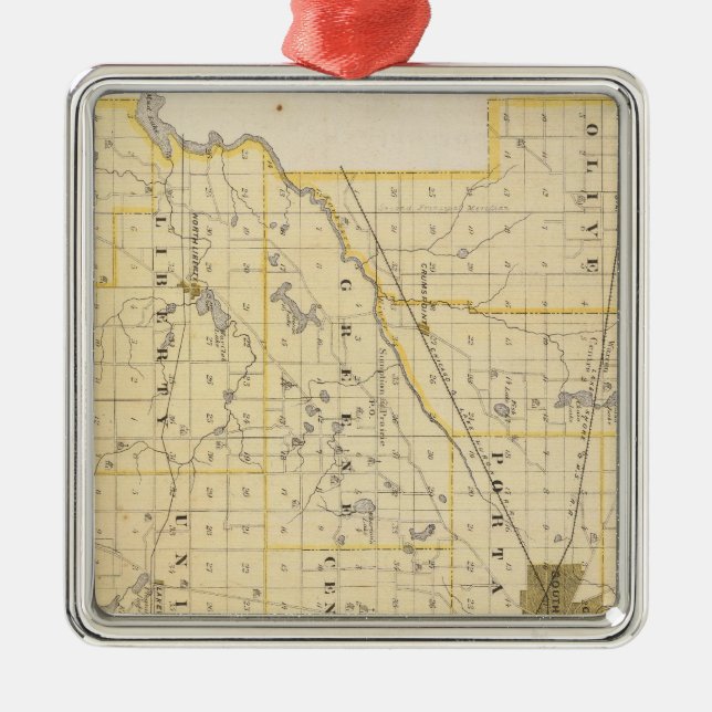 Map of St Joseph County Metal Ornament (Front)