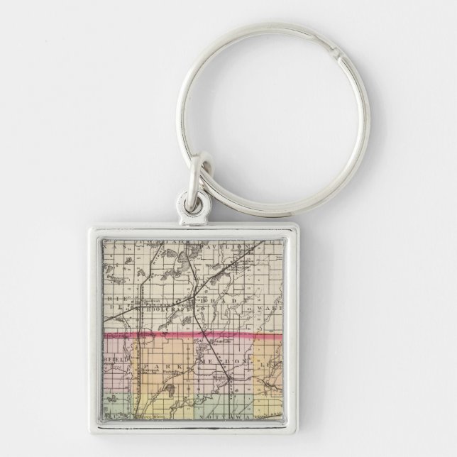Map of St Joseph County, Michigan Keychain (Front)