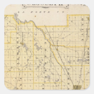 Map of St Joseph County Square Sticker