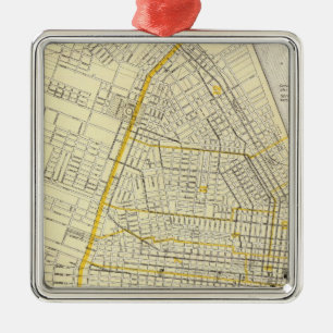 Map of St Louis City Metal Ornament